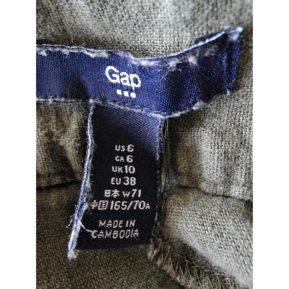 Gap Women's Linen Blend Shorts Size 6 Olive Green Casual Summer - Picture 3 of 4